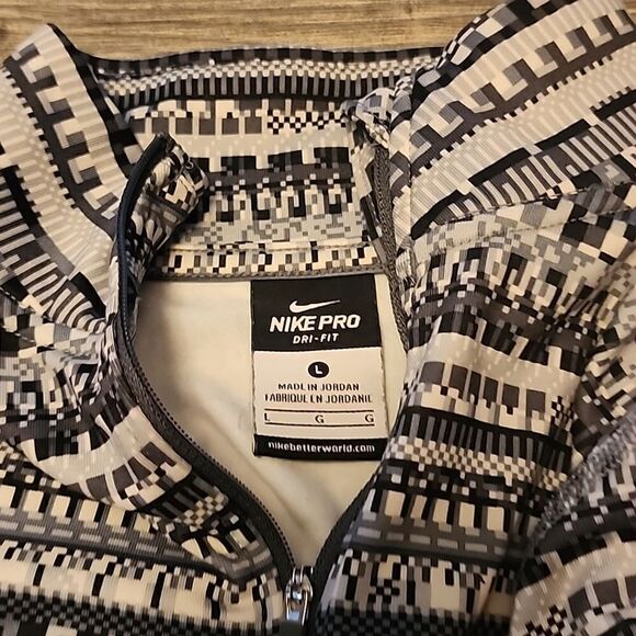 LM Womens Nike Pro Dri-Fit LS Shirt 1/4 Zip Large - Picture 4 of 4